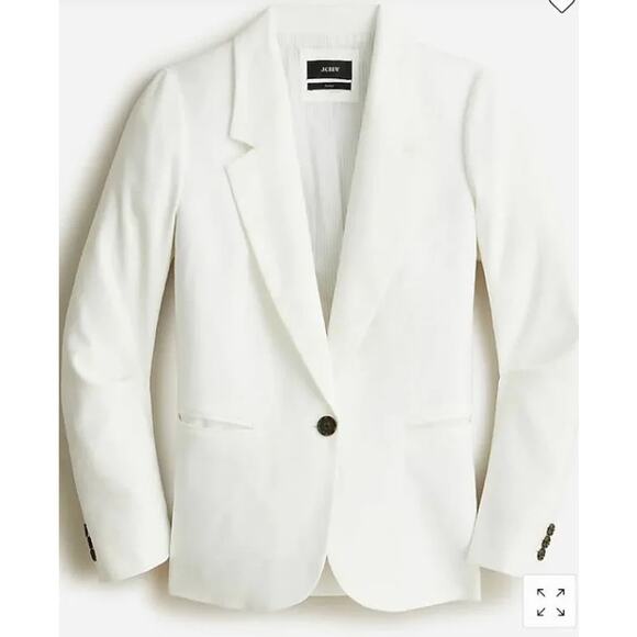 J. Crew Jackets & Blazers - NEW J. Crew Parke Blazer in Stretch Linen Sz 2 White Structured